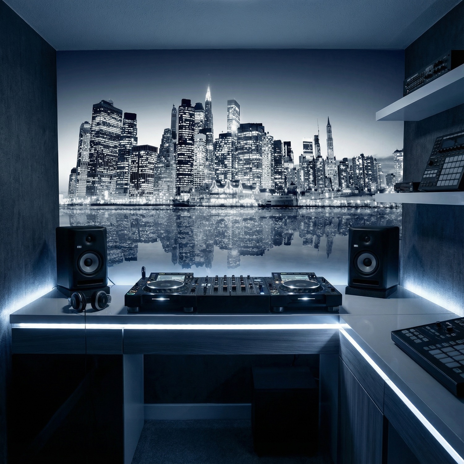 Wall Murals: Blue Night Manhattan