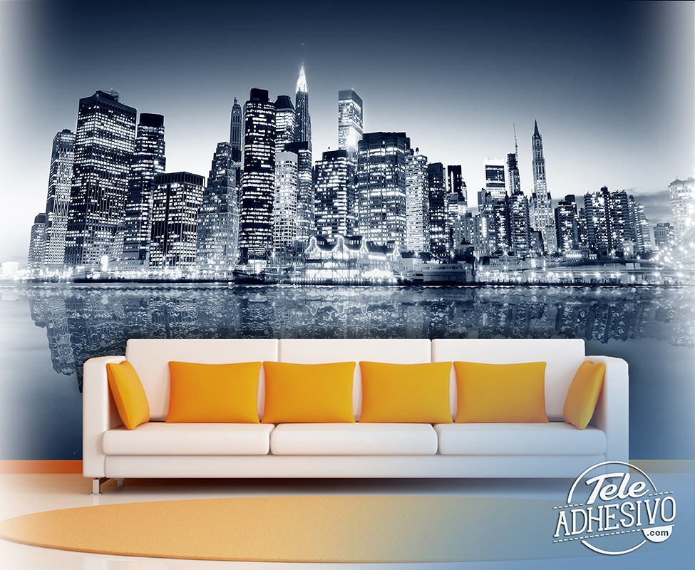 Wall Murals: Blue Night Manhattan