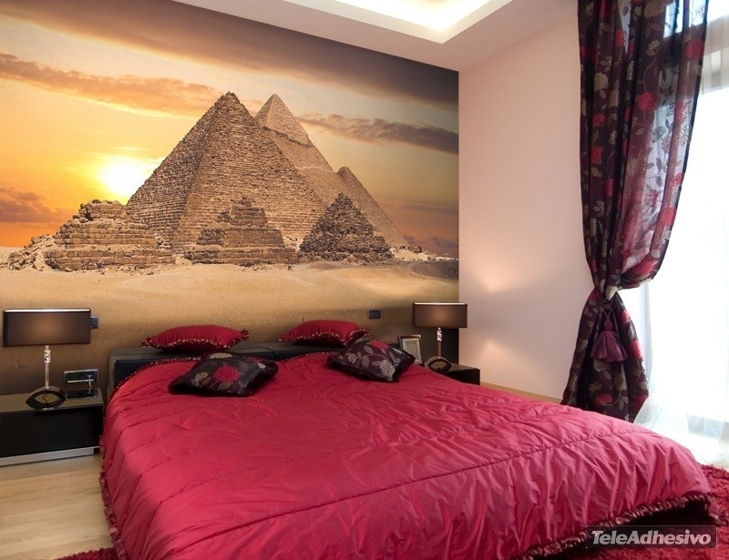 Wall Murals: Pyramids of Giza at sunrise