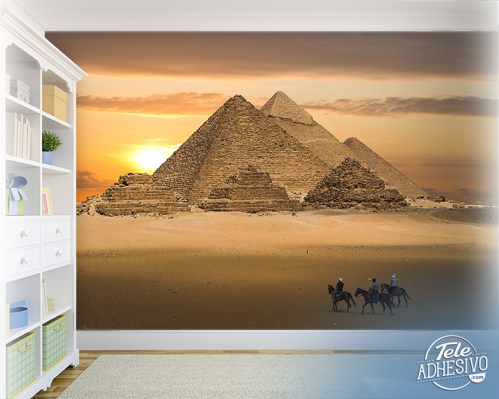 Wall Murals: Pyramids of Giza at sunrise