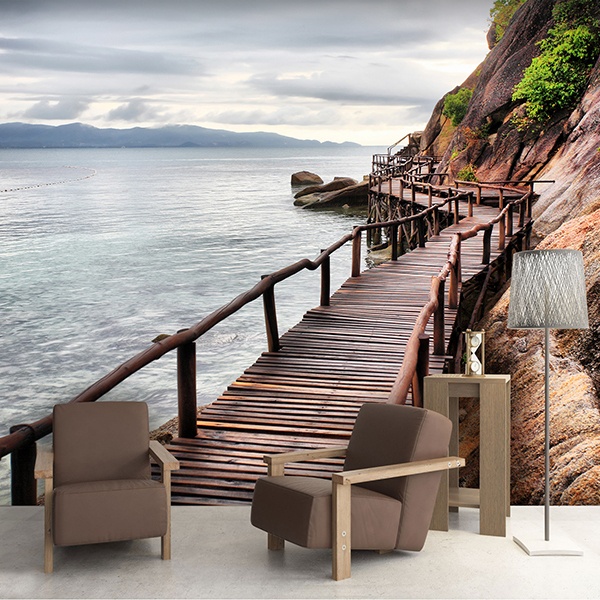 Wall Murals: Footbridge by the sea 0