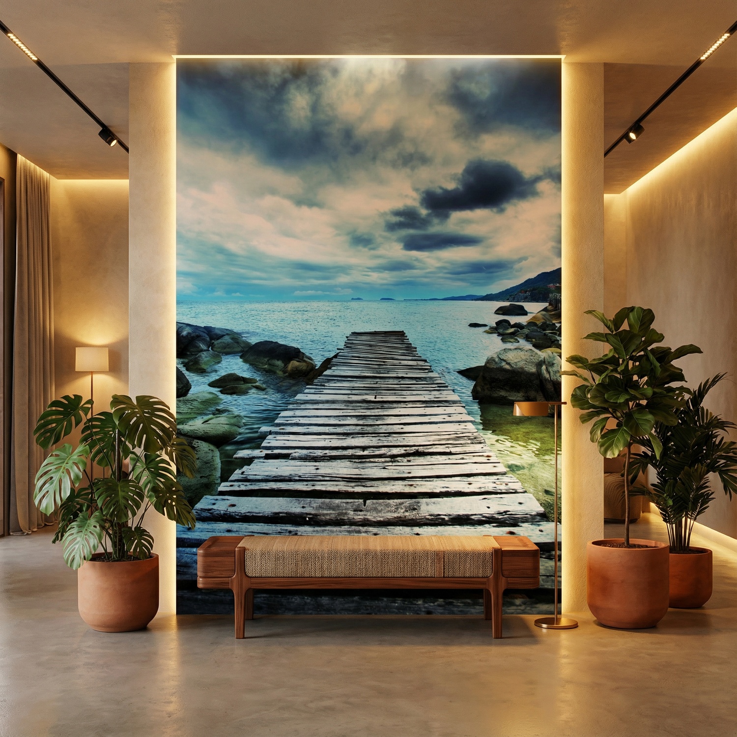 Wall Murals: Footbridge between the rocks