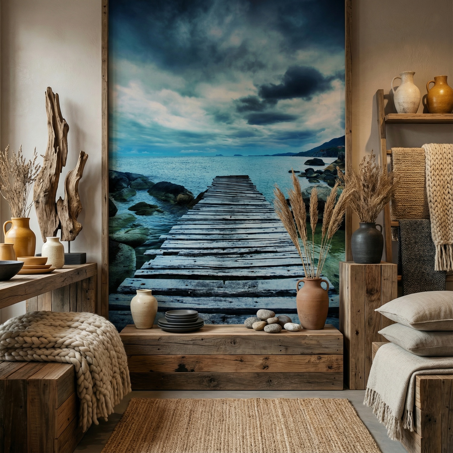Wall Murals: Footbridge between the rocks