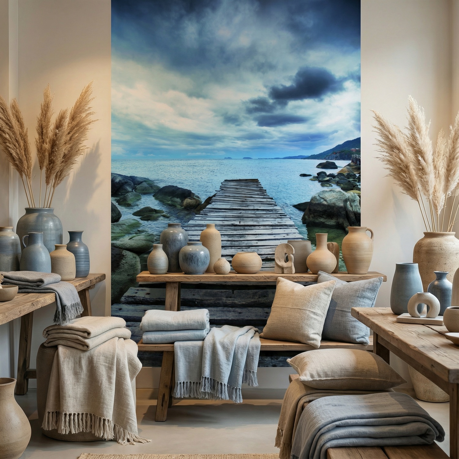 Wall Murals: Footbridge between the rocks