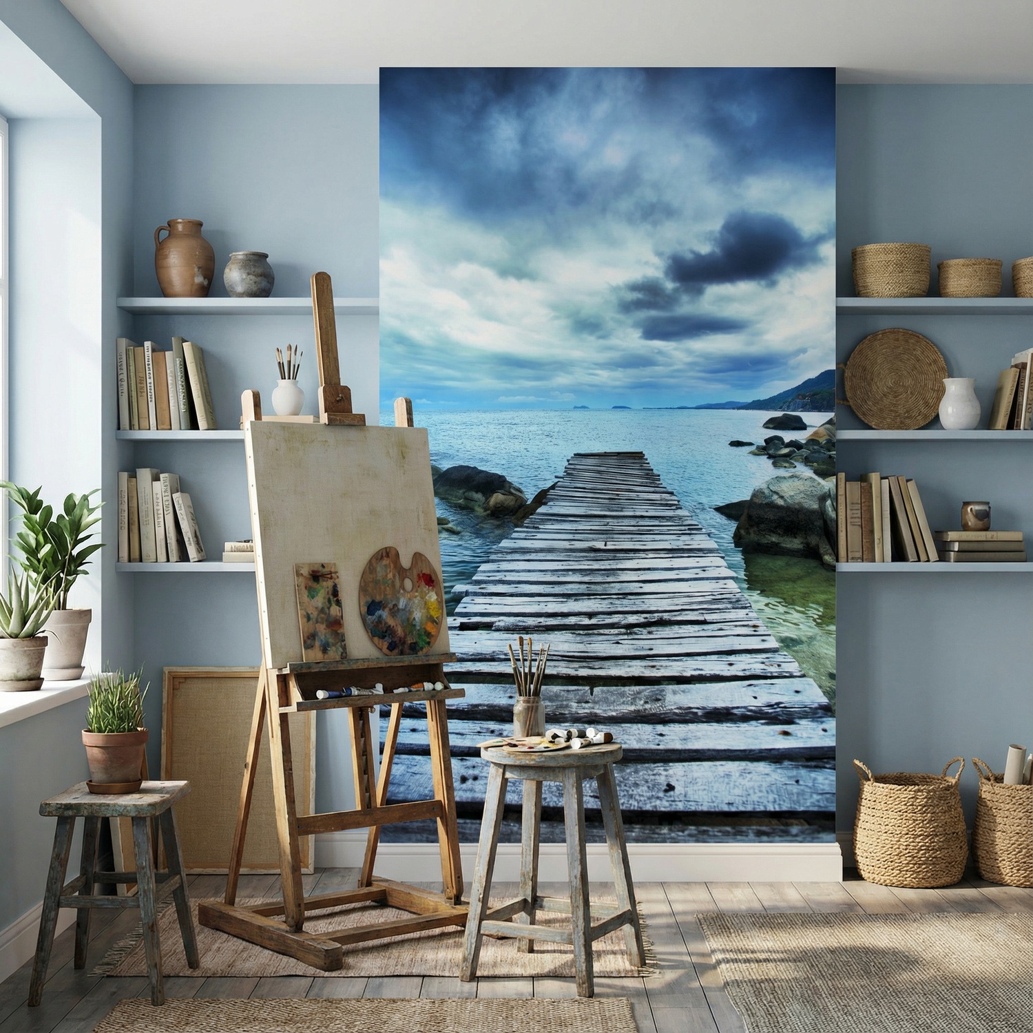 Wall Murals: Footbridge between the rocks