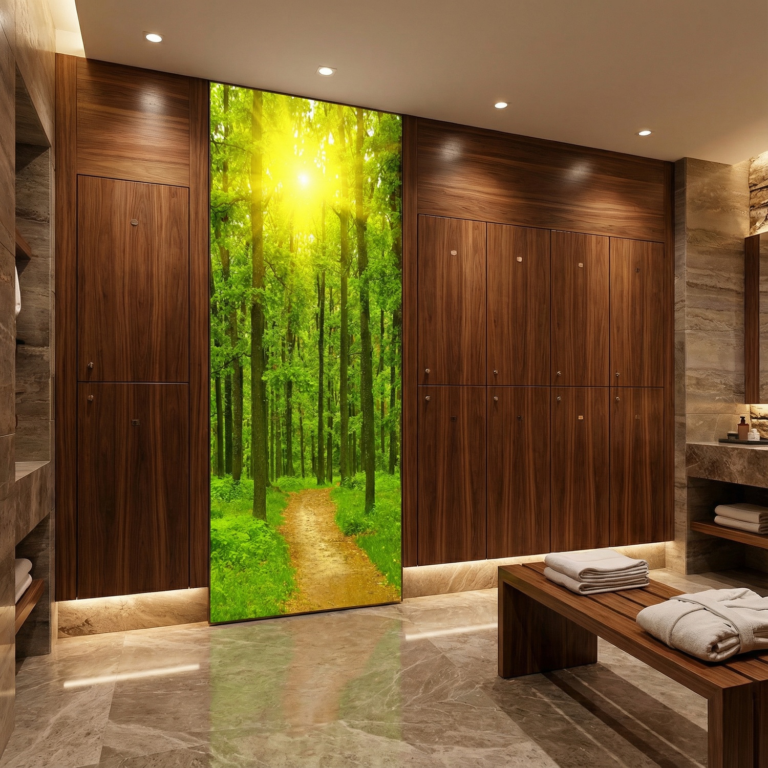 Wall Murals: Sunset in the forest