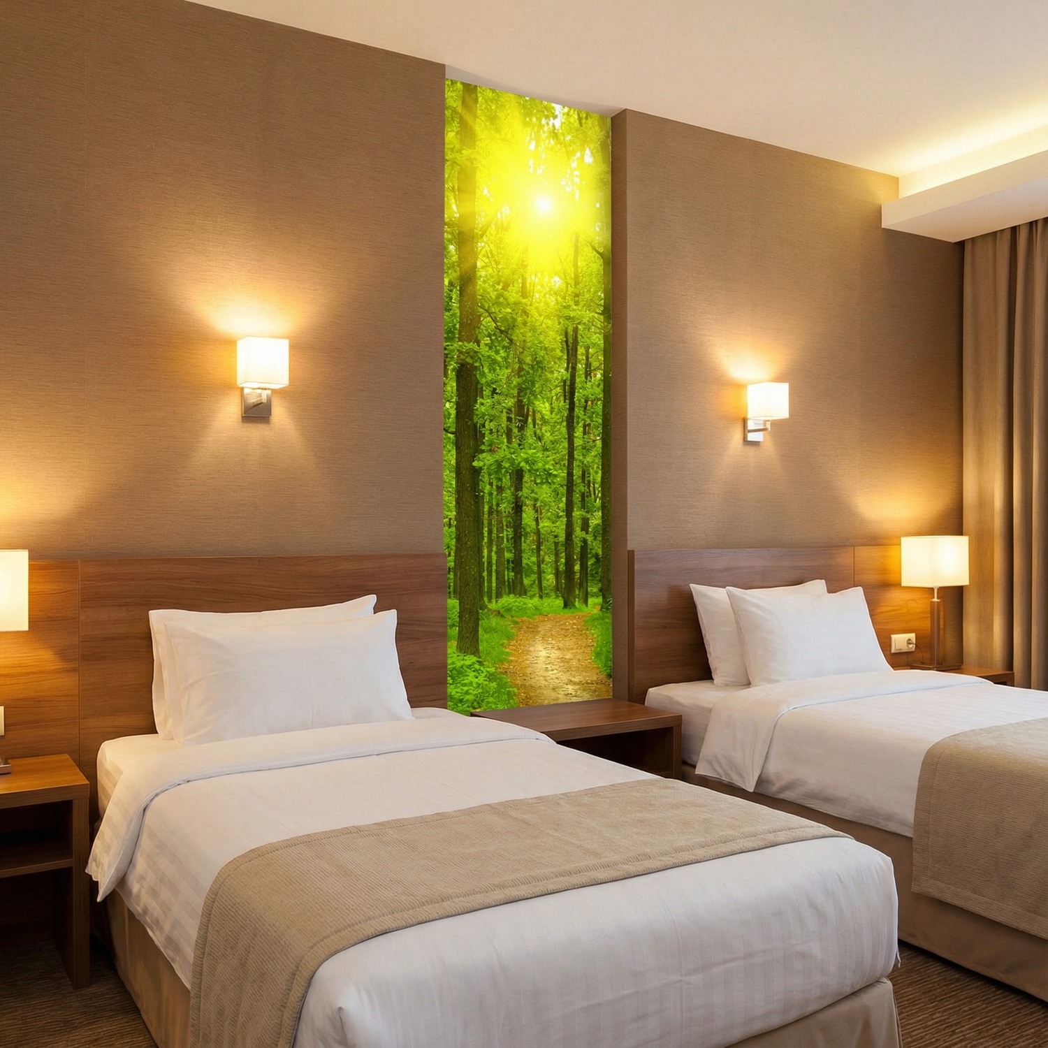 Wall Murals: Sunset in the forest