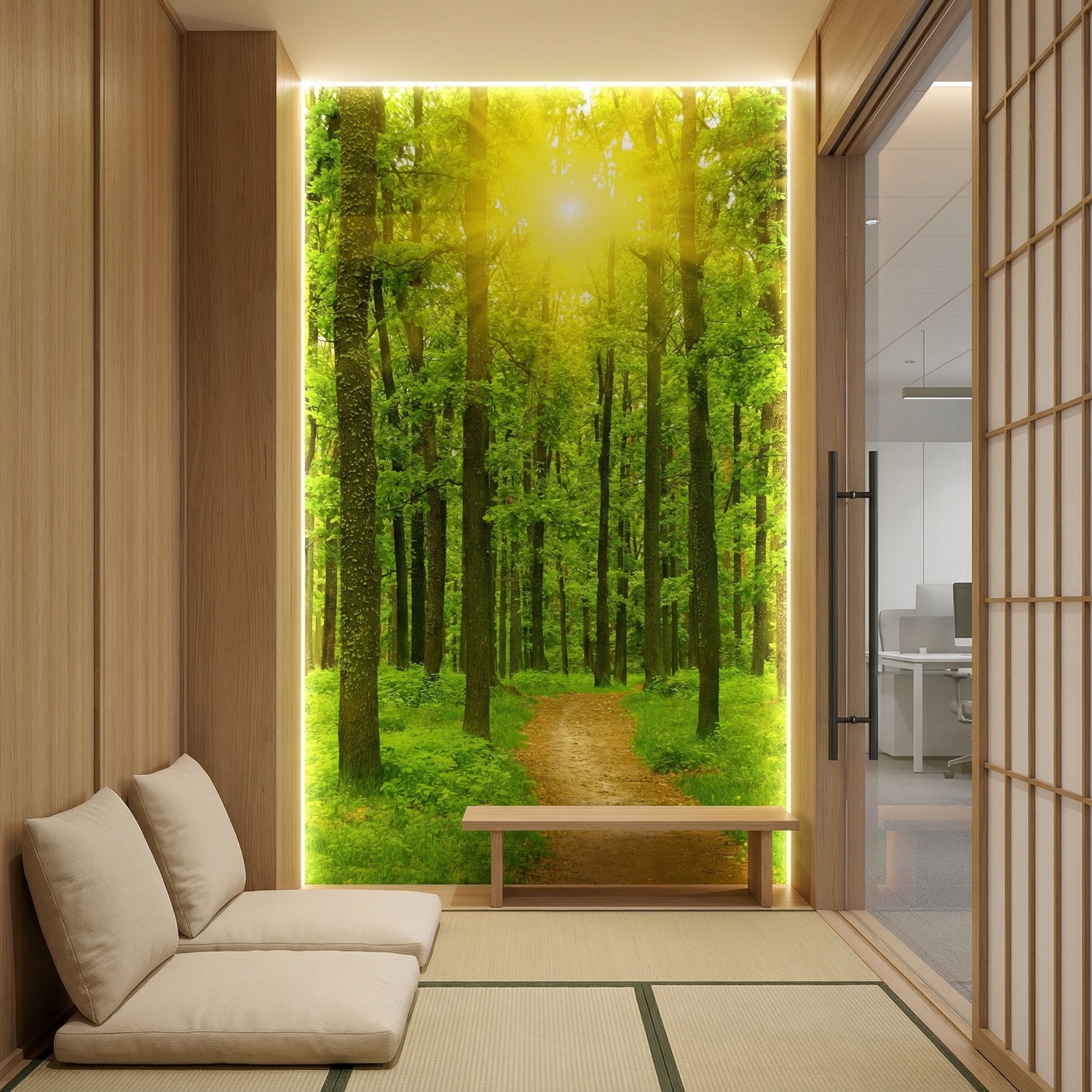 Wall Murals: Sunset in the forest