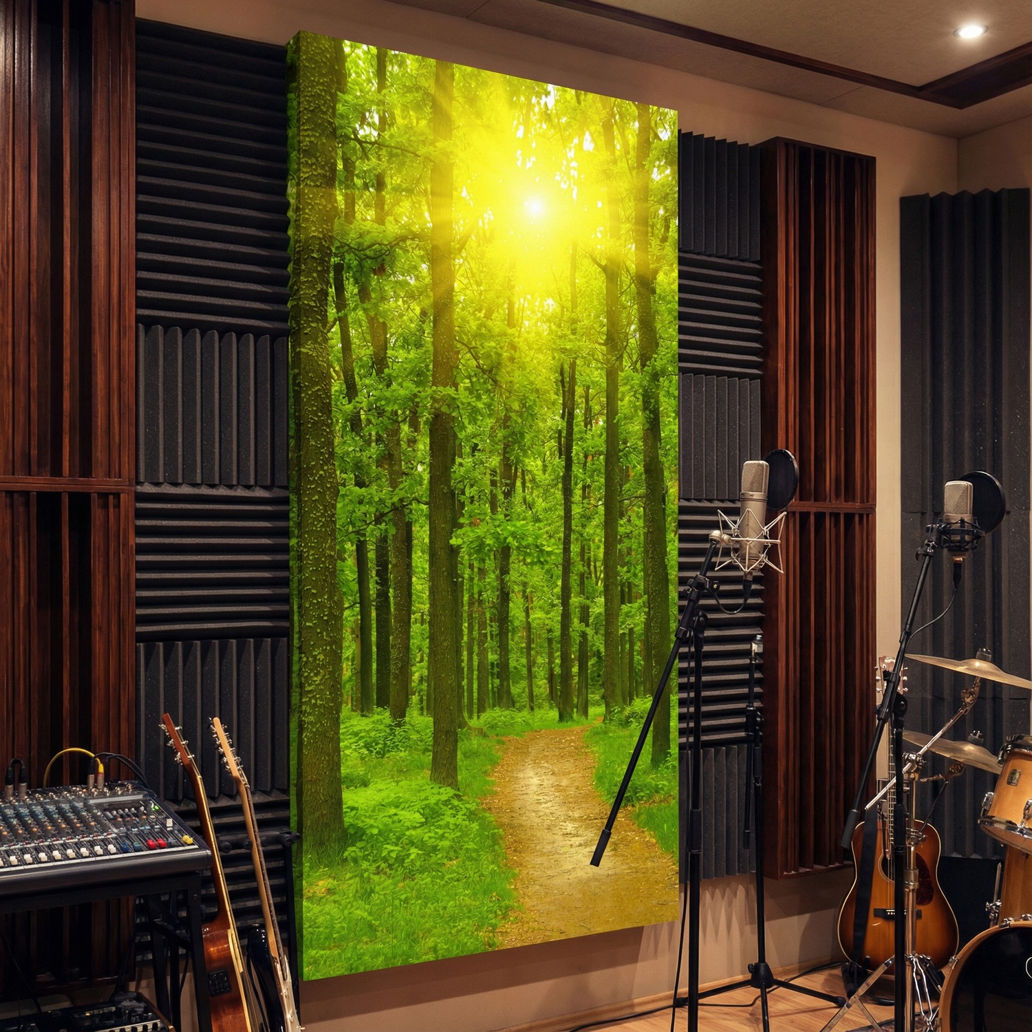 Wall Murals: Sunset in the forest