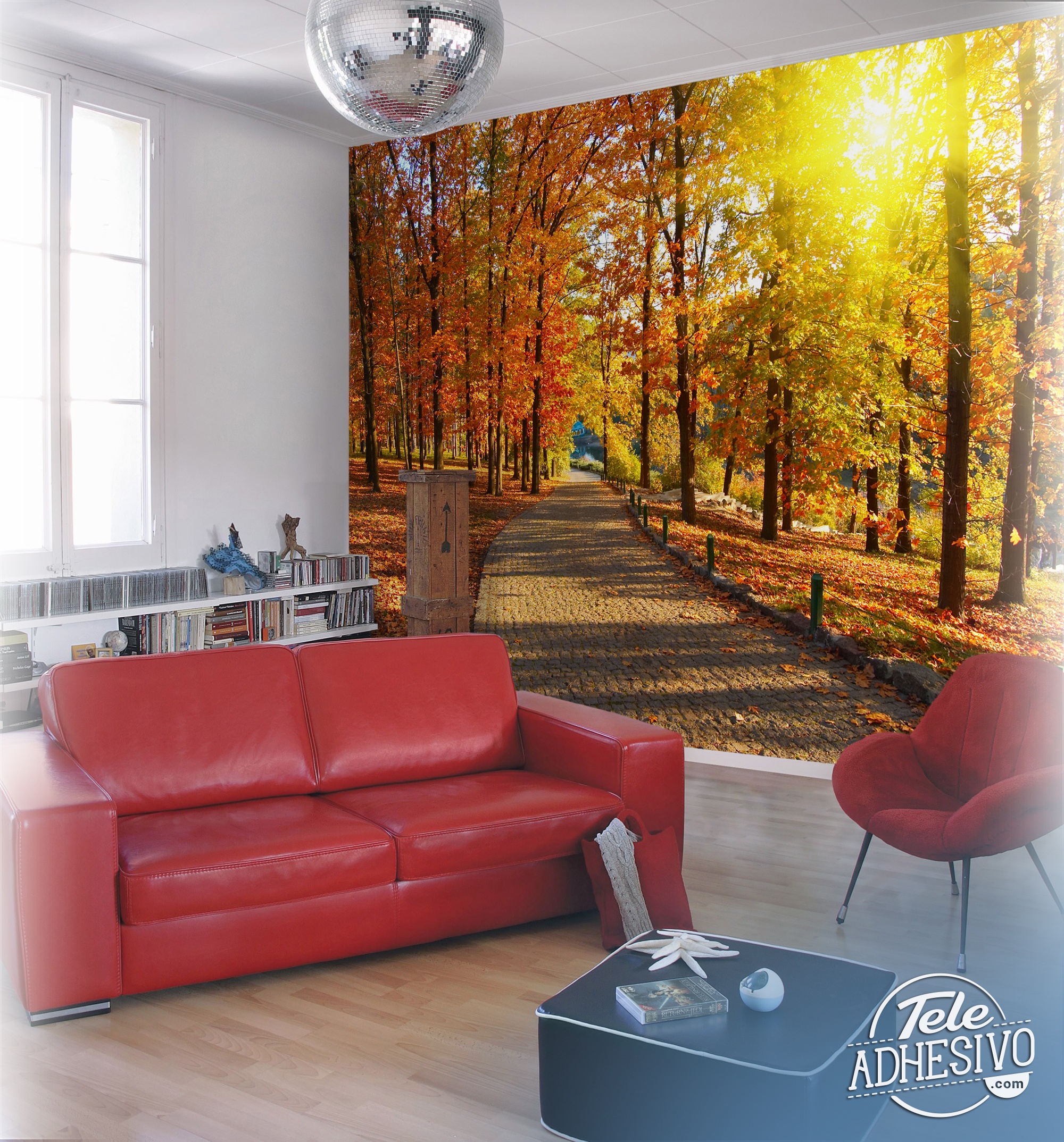 Wall Murals: I walk through the autumnal park