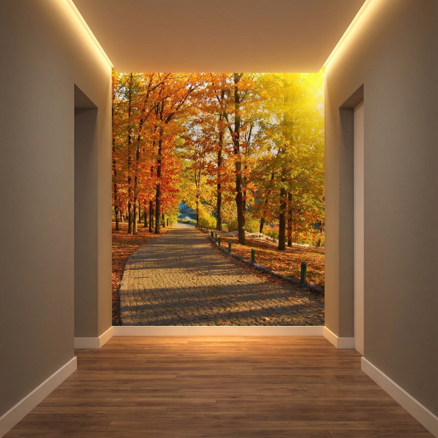 Wall Murals: I walk through the autumnal park