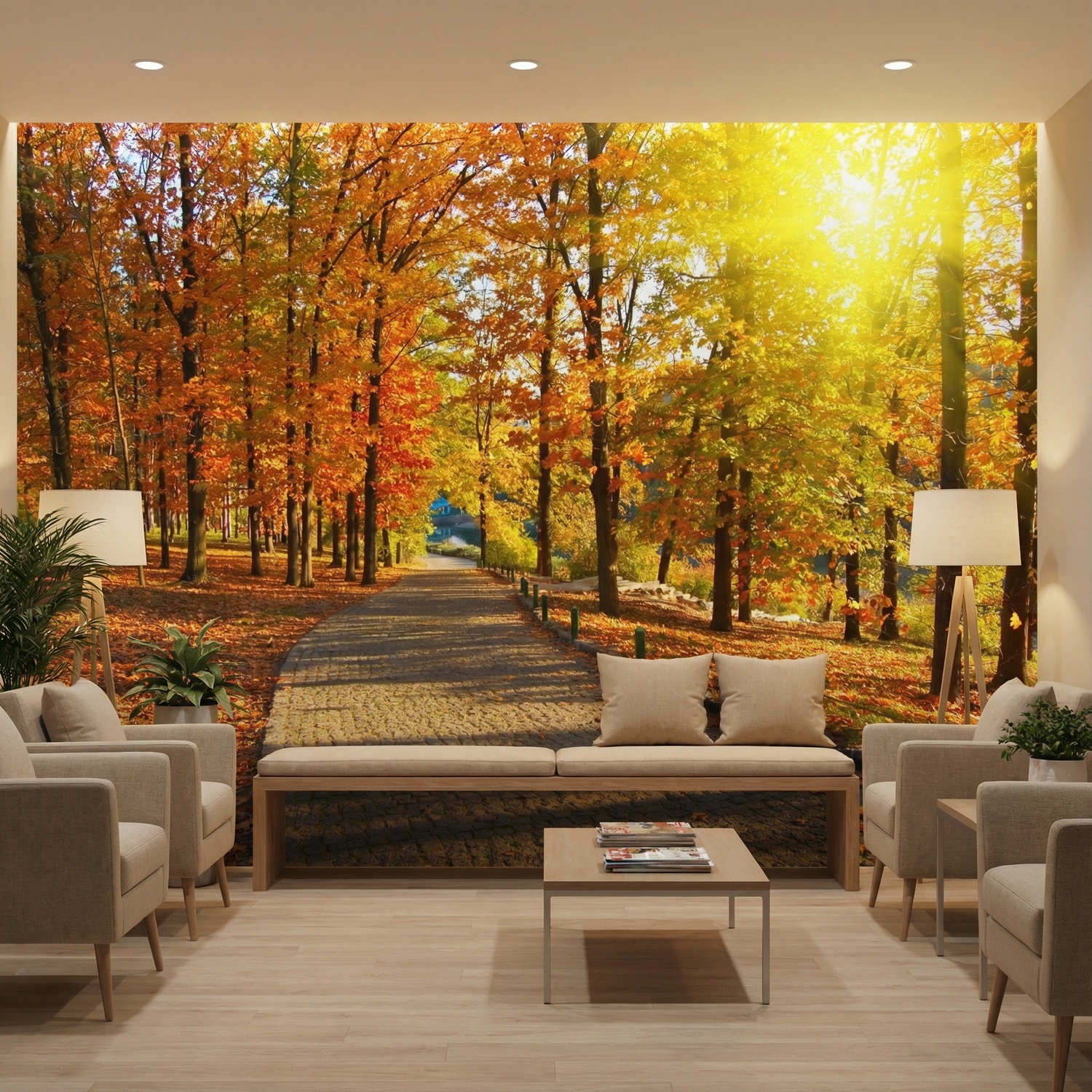 Wall Murals: I walk through the autumnal park