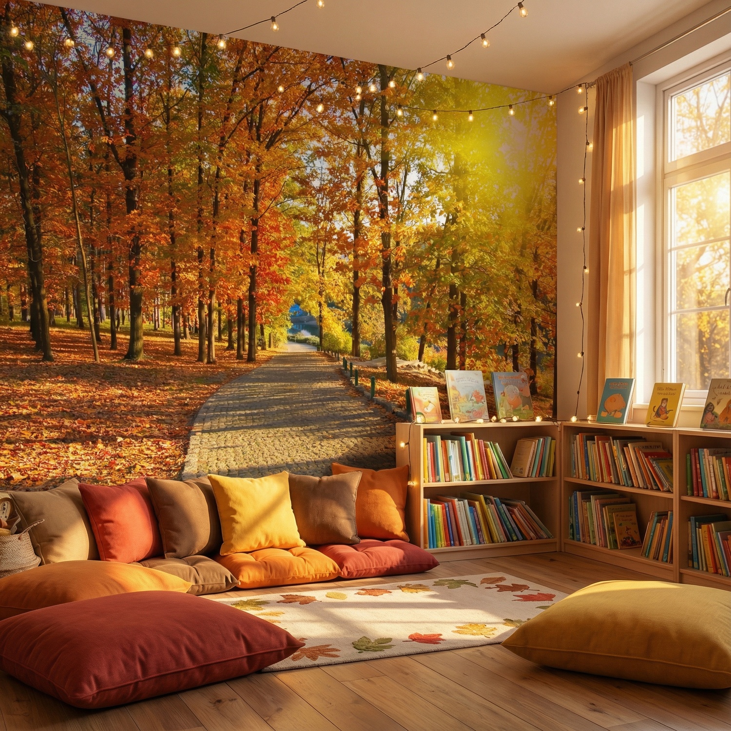 Wall Murals: I walk through the autumnal park