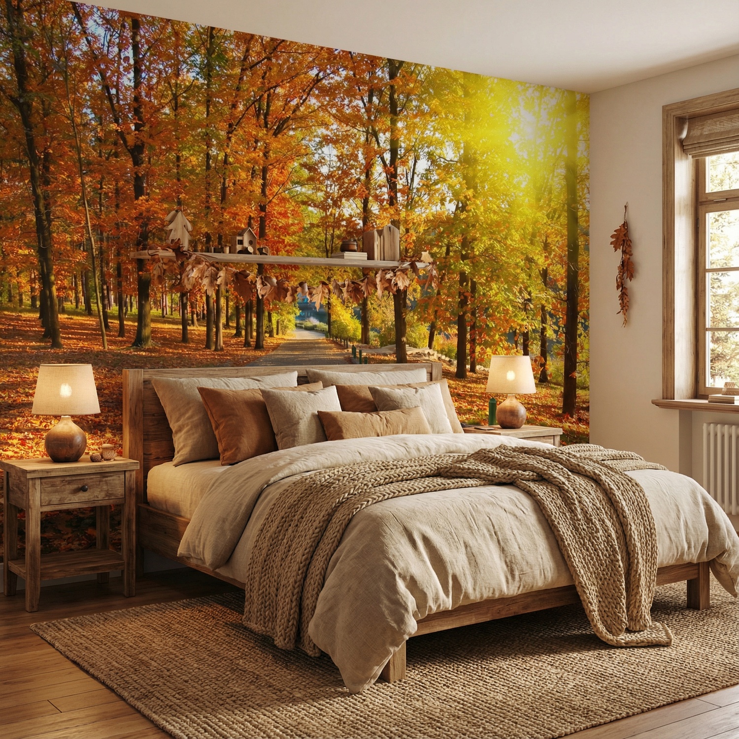 Wall Murals: I walk through the autumnal park