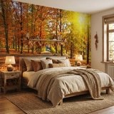 Wall Murals: I walk through the autumnal park 10