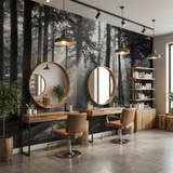 Wall Murals: Forest in black and white 7