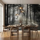Wall Murals: Forest in black and white 10