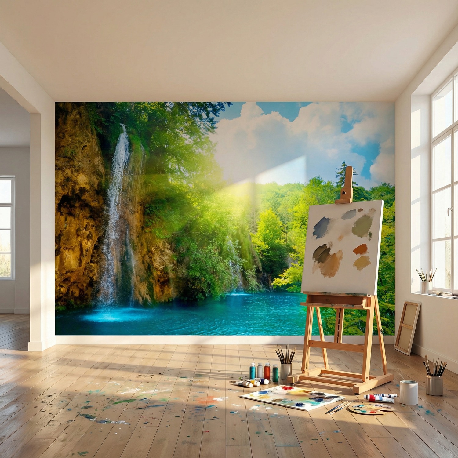 Wall Murals: Waterfall in the forest