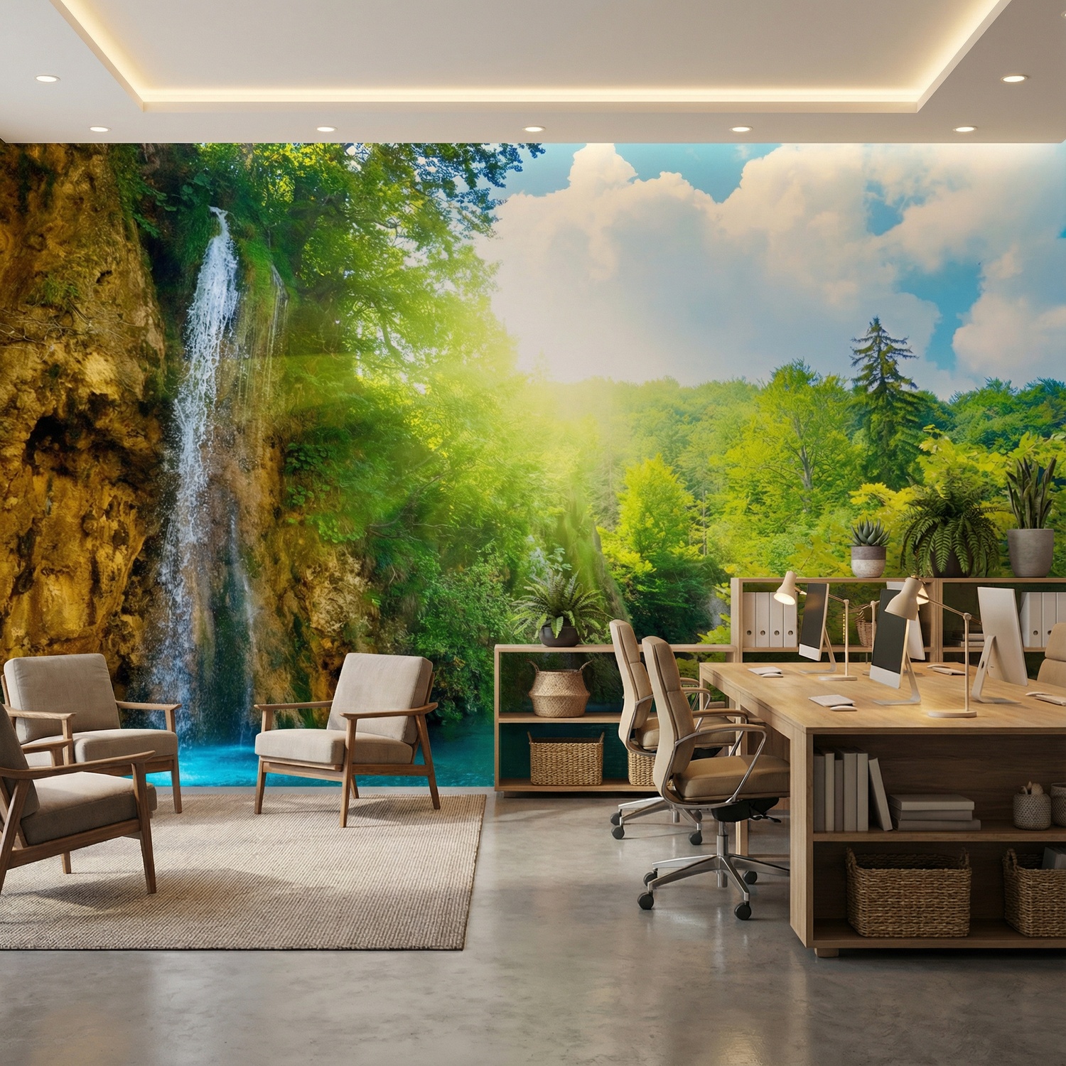 Wall Murals: Waterfall in the forest