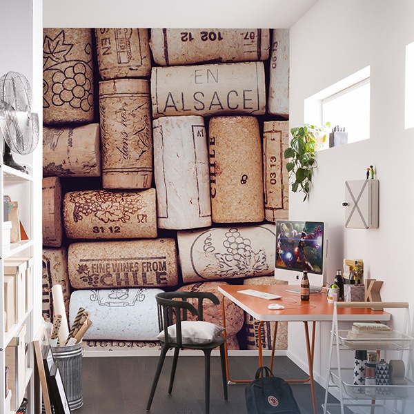 Wall Murals: Wine corks