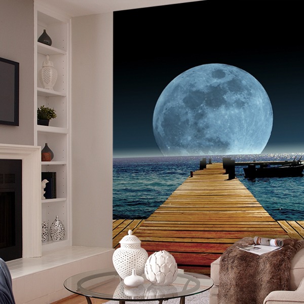 Wall Murals: Moon in the sea