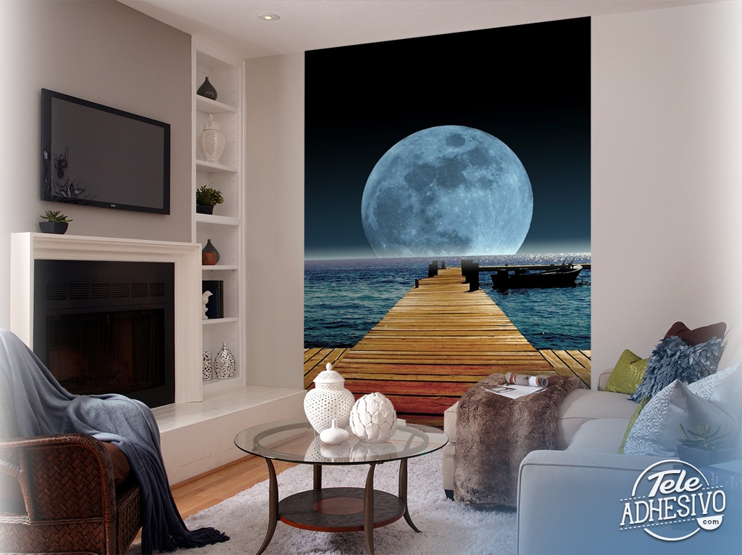 Wall Murals: Moon in the sea