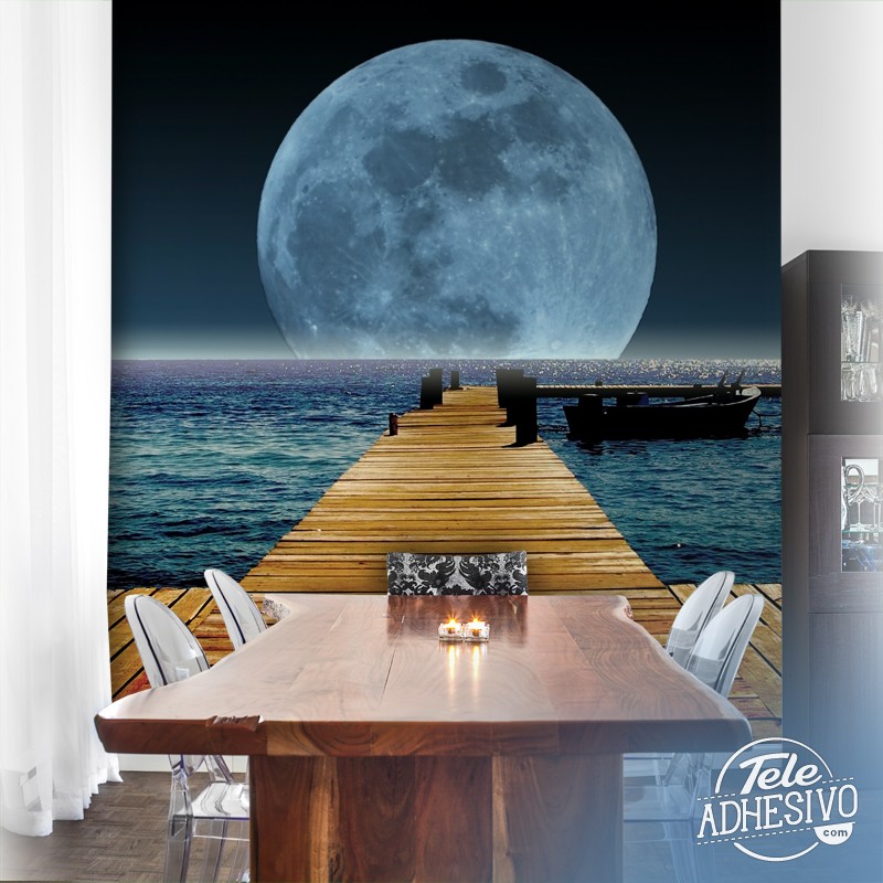 Wall Murals: Moon in the sea