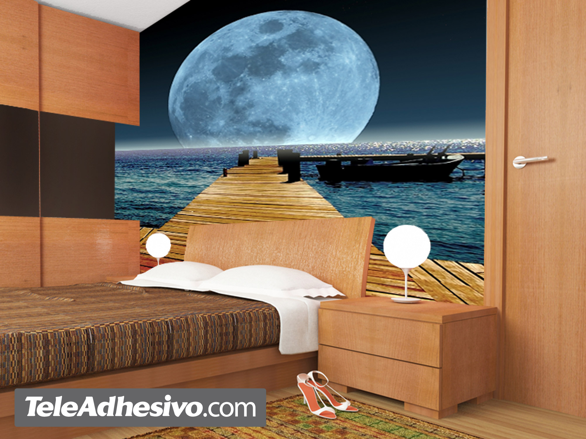 Wall Murals: Moon in the sea