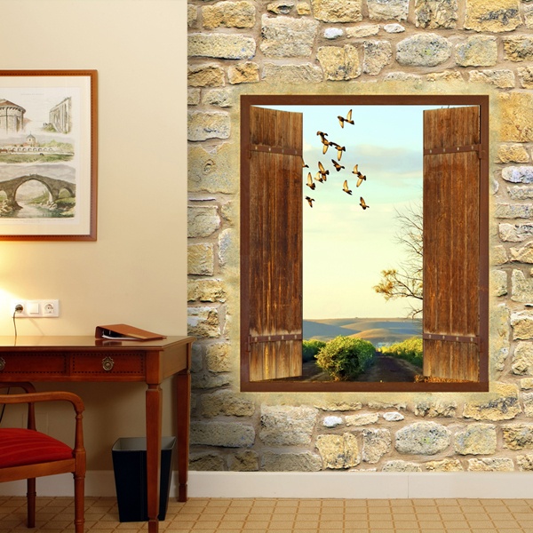 Wall mural Rustic window