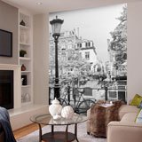Wall Murals: Bicycle and lamppost (black and white) 2