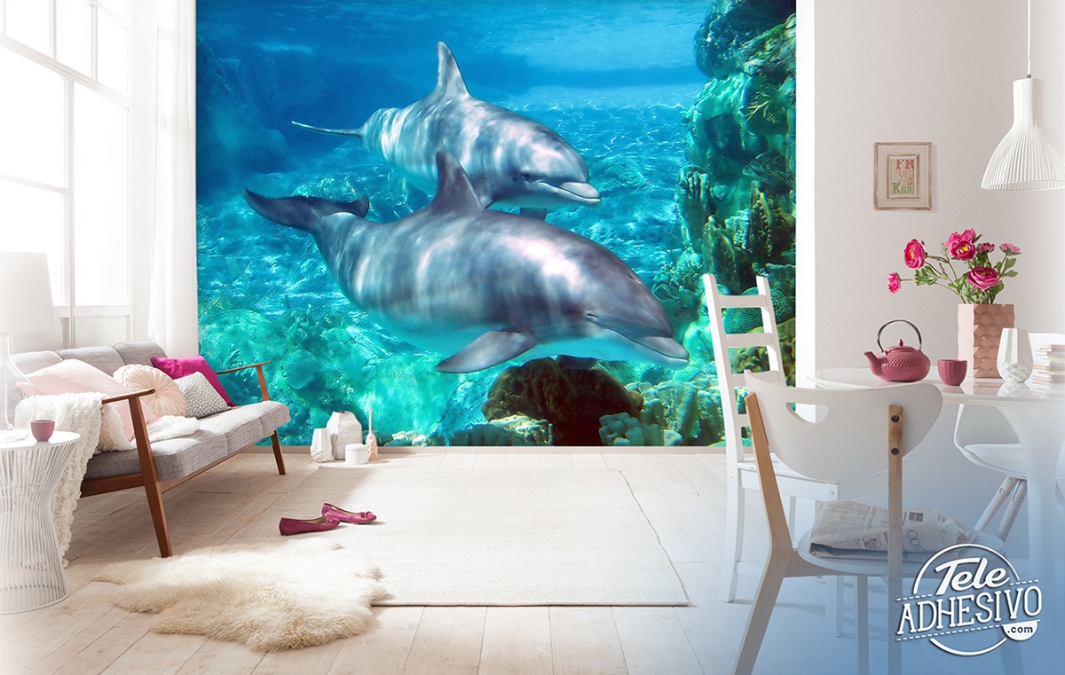 Wall Murals: Couple of dolphins