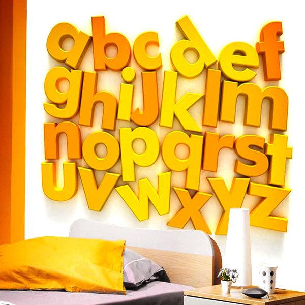 Wall mural Yellow Alphabet