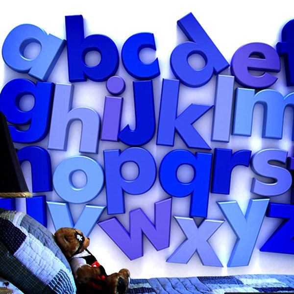 Wall mural Blue Alphabet | MuralDecal.com