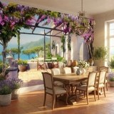 Wall Murals: Mediterranean beachfront terrace 13