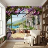 Wall Murals: Mediterranean beachfront terrace 7