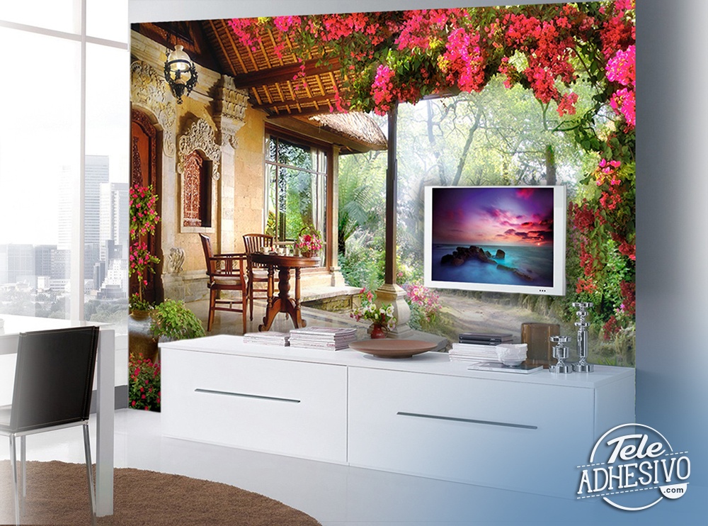 Wall Murals: Entrance garden cottage