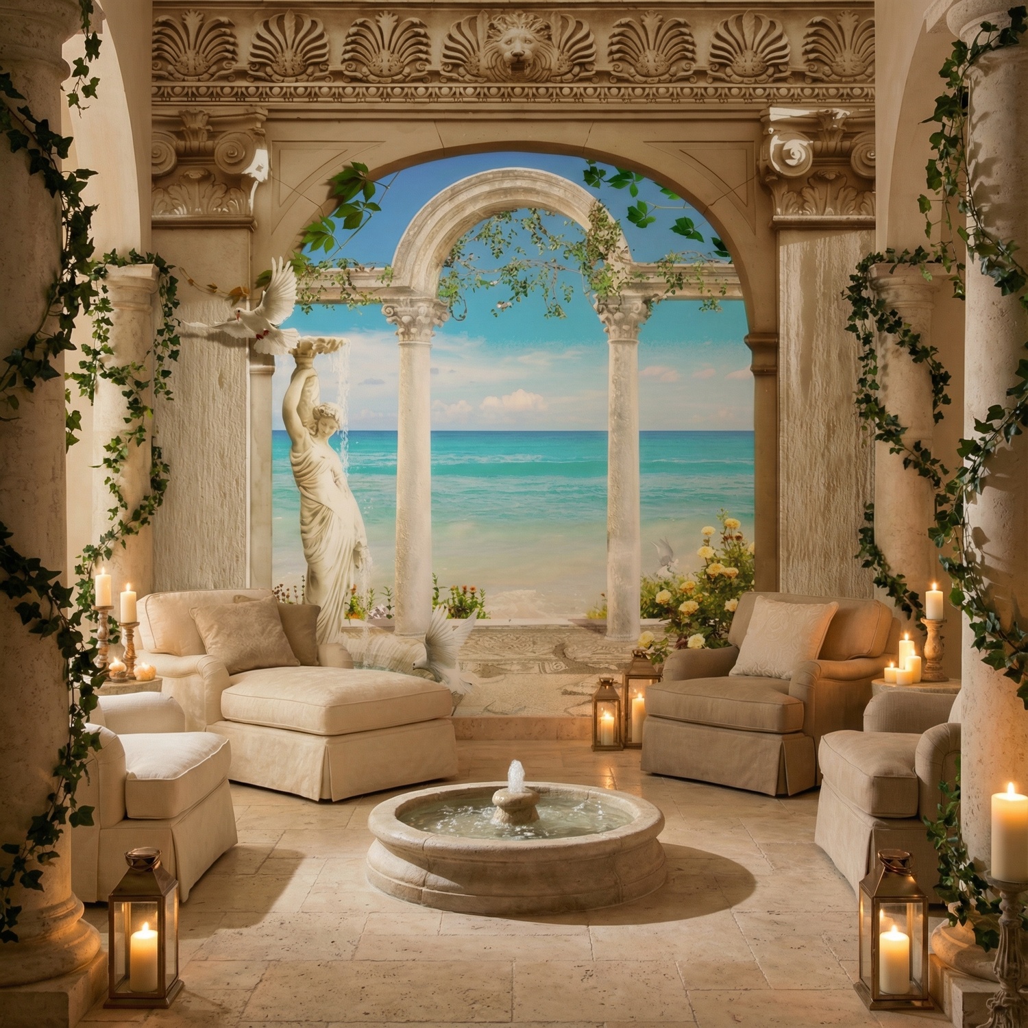 Wall Murals: Arches overlooking the sea