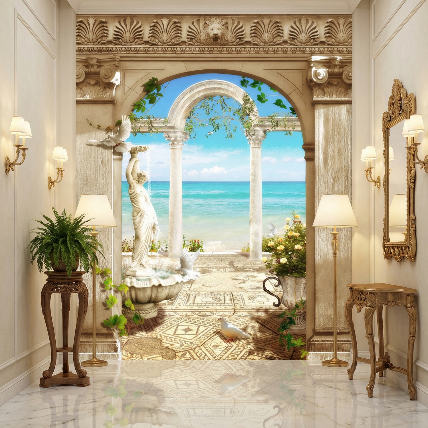 Wall Murals: Arches overlooking the sea