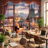 Wall Murals: View of the Eiffel Tower 14