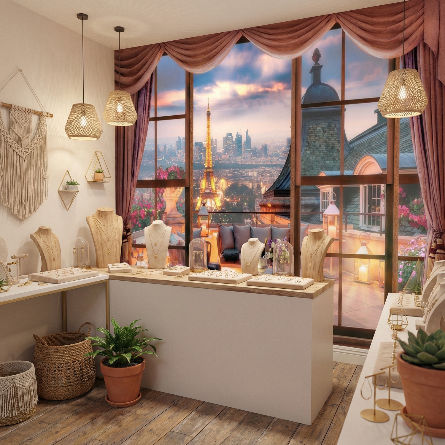 Wall Murals: View of the Eiffel Tower