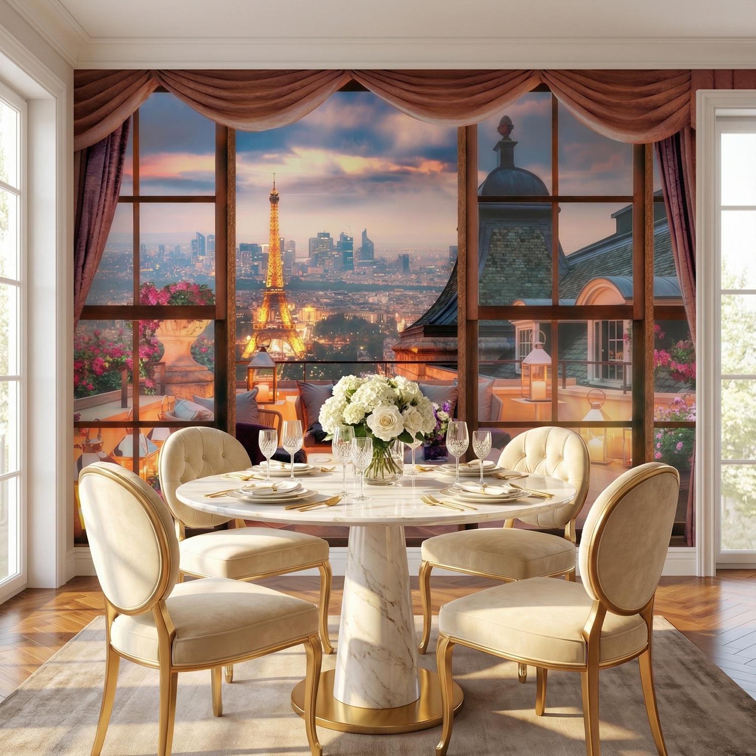 Wall Murals: View of the Eiffel Tower