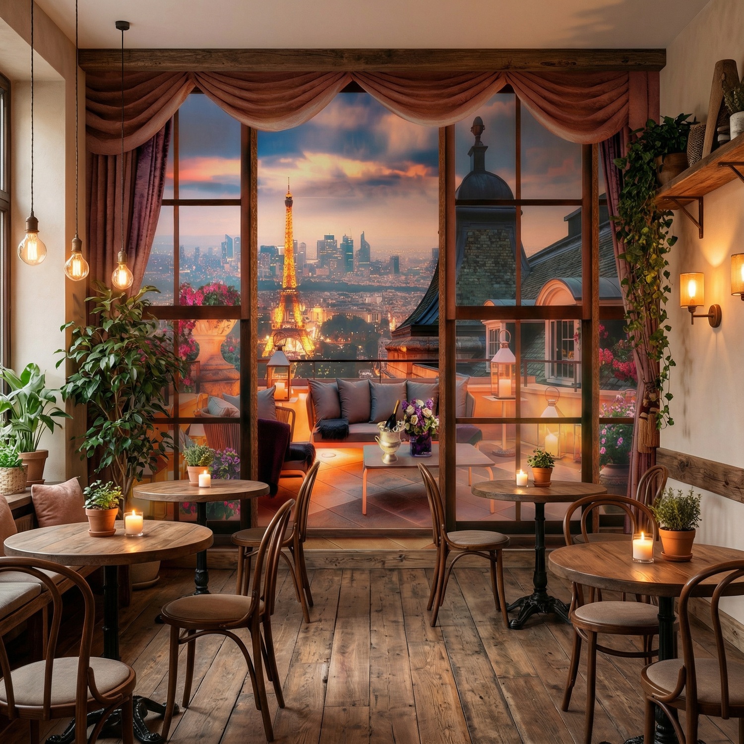 Wall Murals: View of the Eiffel Tower