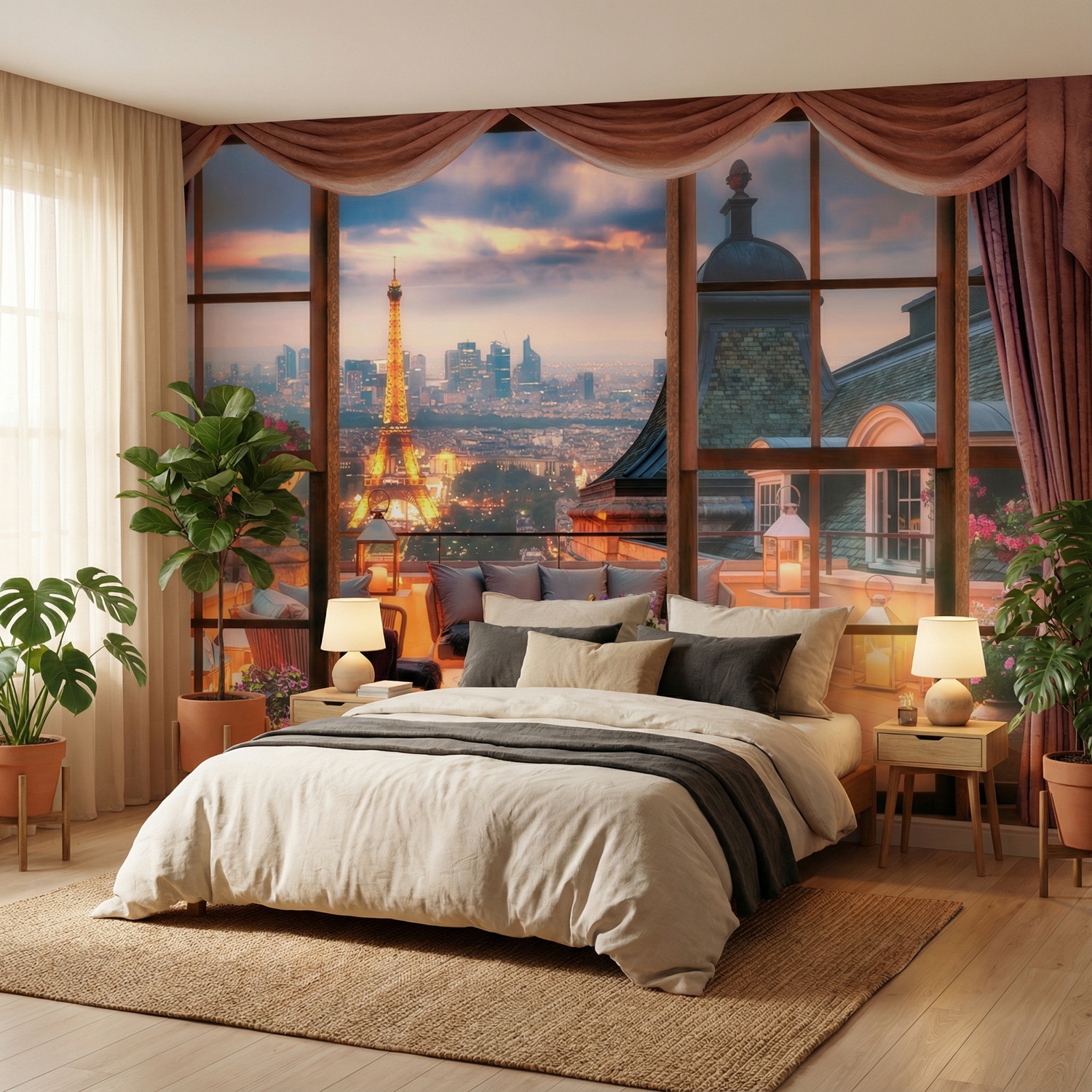 Wall Murals: View of the Eiffel Tower