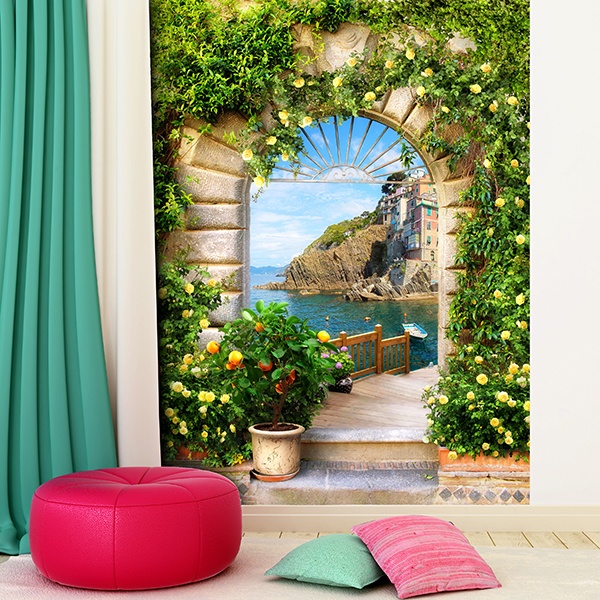 Wall Murals: Arch in mediterranean village 0