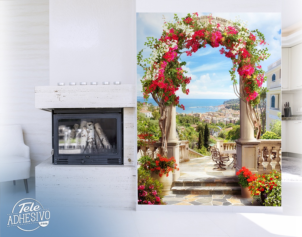 Wall Murals: Floral arch to the coast