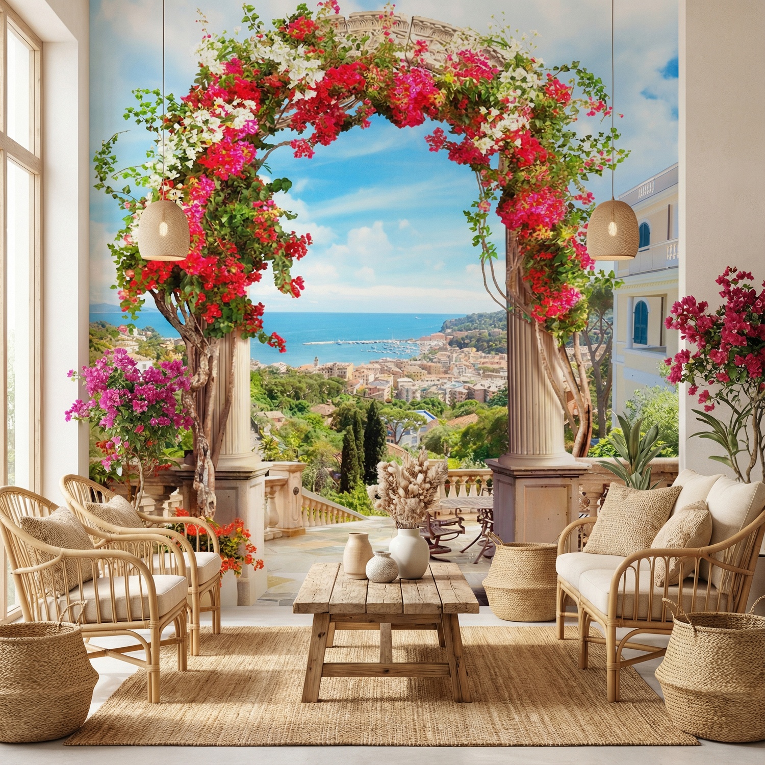 Wall Murals: Floral arch to the coast