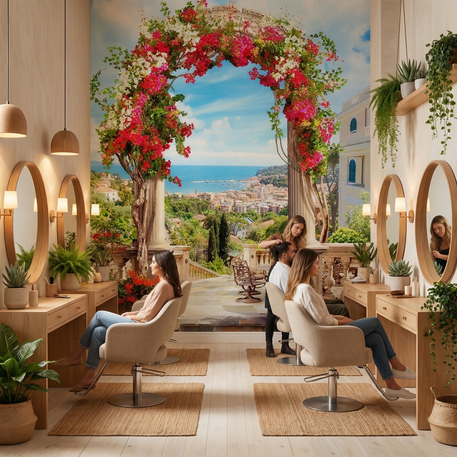 Wall Murals: Floral arch to the coast