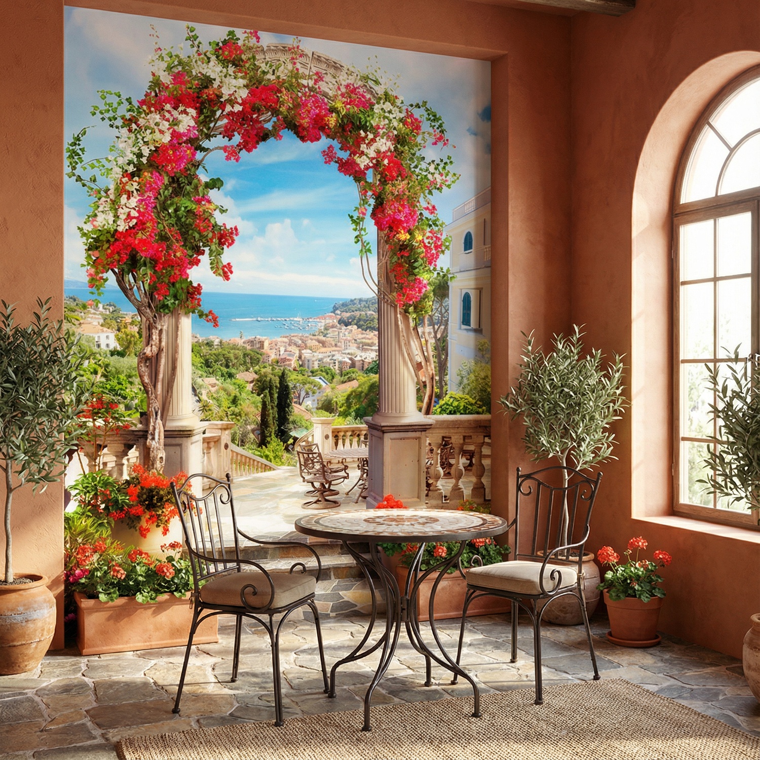 Wall Murals: Floral arch to the coast