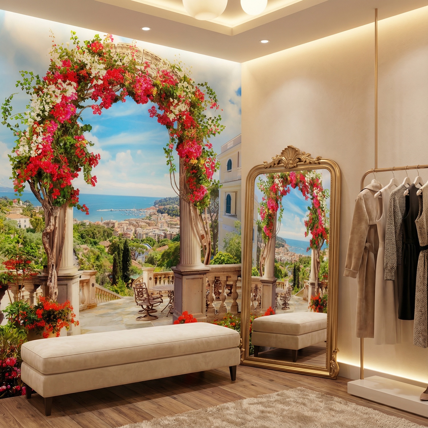Wall Murals: Floral arch to the coast