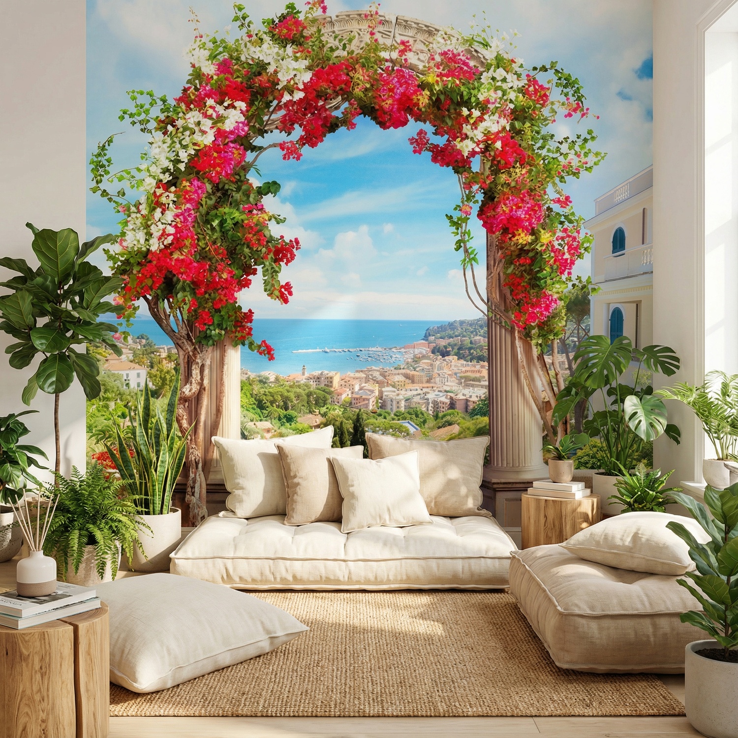 Wall Murals: Floral arch to the coast